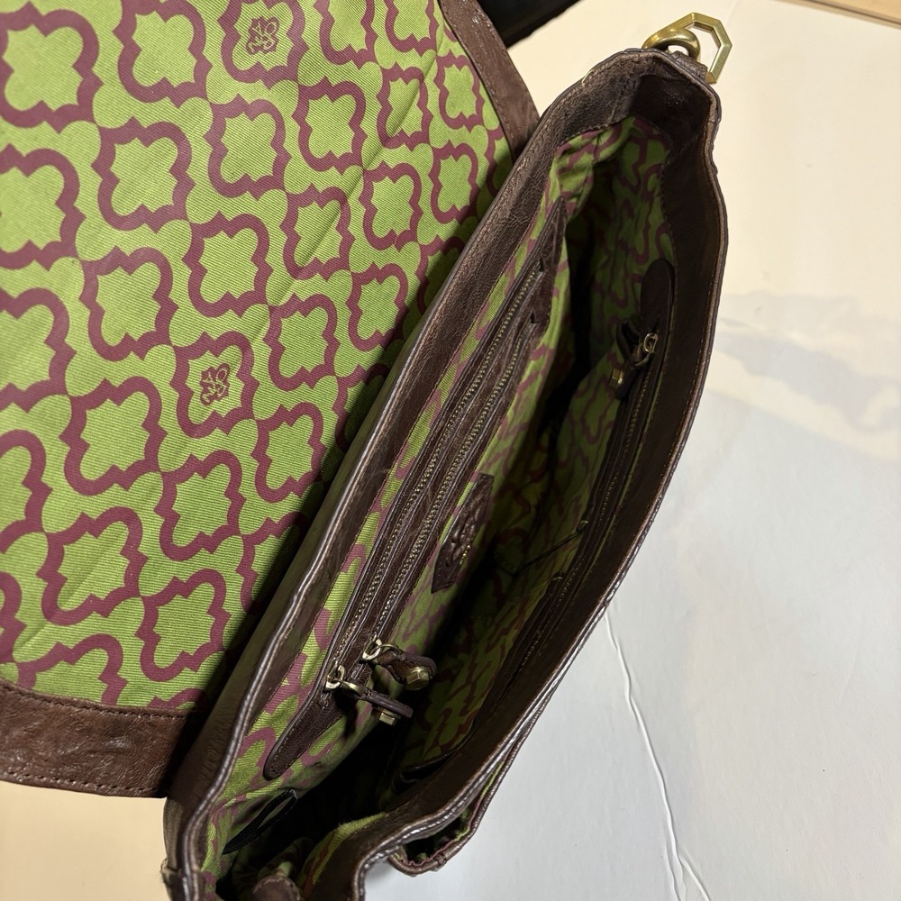 ORYANI Large Flap Satchel Brown Briefcase Messenger Crossbody Bag Leather - Picture 12 of 16